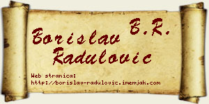 Borislav Radulović vizit kartica
